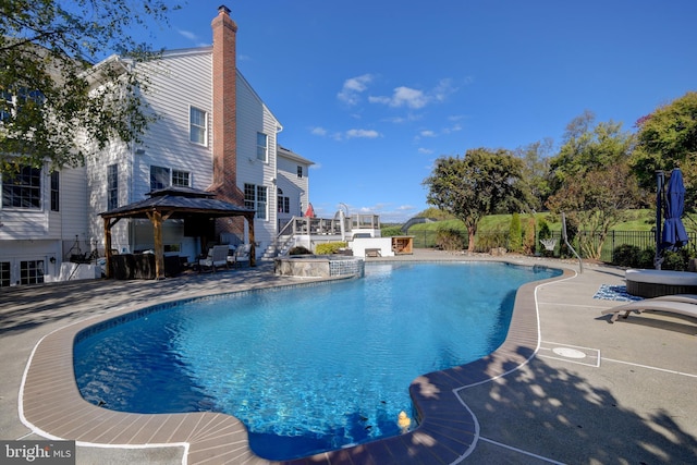 18132 Shenstone Run Ct, Leesburg, VA 20175 - view of pool featuring a gazebo and a patio area
