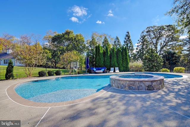 18132 Shenstone Run Ct, Leesburg, VA 20175 - view of pool with a pool with connected hot tub and a patio area