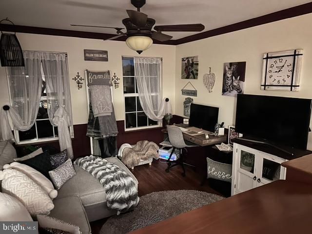33 Aspen Ct, Bordentown, NJ 08505 - office with wood finished floors and ceiling fan