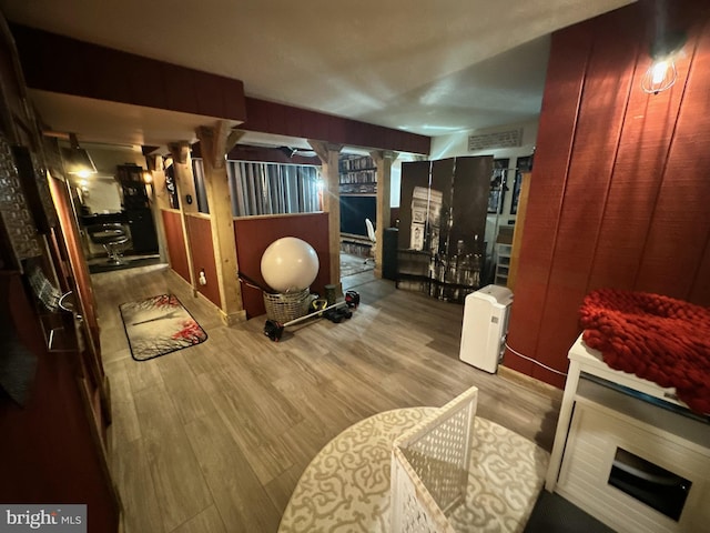 33 Aspen Ct, Bordentown, NJ 08505 - workout area featuring wood finished floors and ornate columns