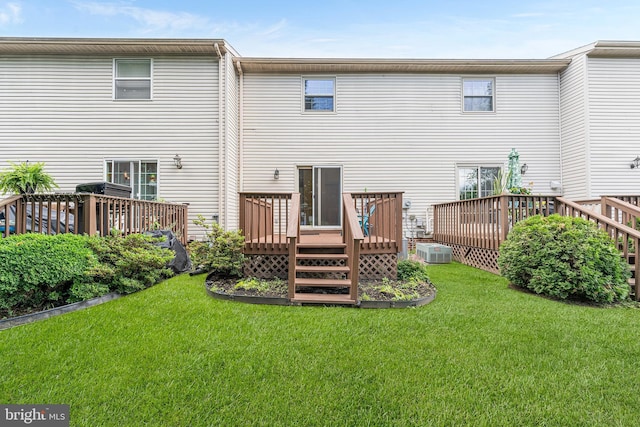 166 Center St Unit 166, Hanover, PA 17331 - back of property featuring a wooden deck and a yard