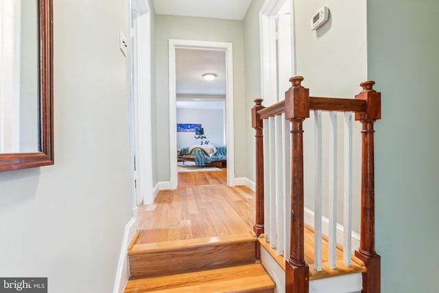 3909 17th St NE, Washington, DC 20018 - stairway with wood finished floors and baseboards