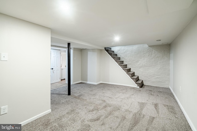 147 Meadowbrook Ave, Upper Darby, PA 19082 - finished below grade area with carpet flooring and stairs