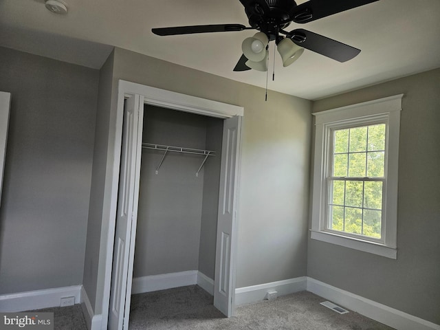 2900 Westfield Ave, Baltimore, MD 21214 - unfurnished bedroom featuring carpet flooring, a closet, and ceiling fan