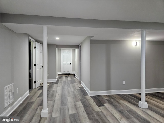 2900 Westfield Ave, Baltimore, MD 21214 - finished below grade area featuring dark wood finished floors and recessed lighting