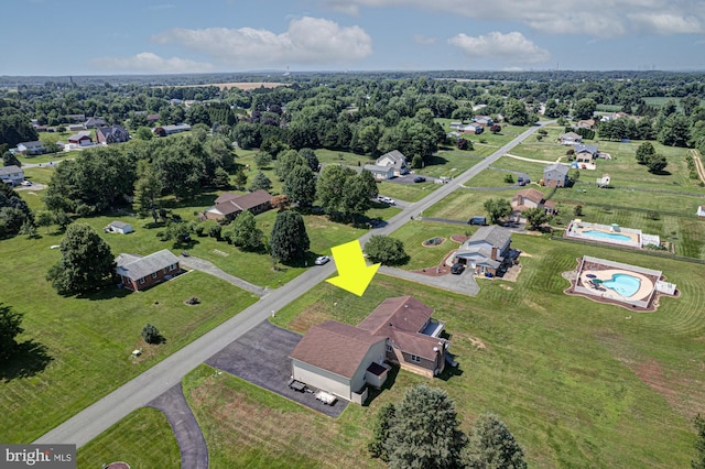 121 Pine Valley Dr, Middletown, DE 19709 - aerial view of a tree filled landscape and a pool area