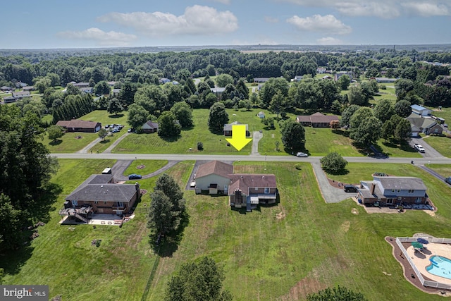 121 Pine Valley Dr, Middletown, DE 19709 - aerial perspective of suburban area featuring a pool area