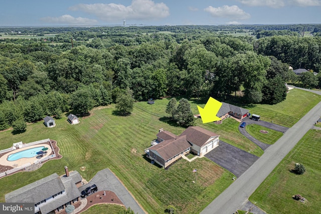 121 Pine Valley Dr, Middletown, DE 19709 - aerial view of a heavily wooded area and a pool area