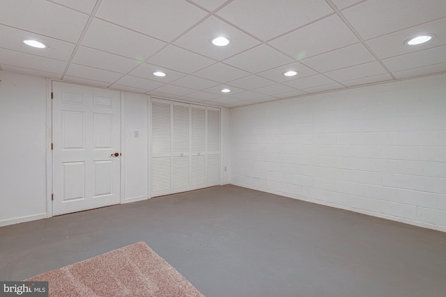 121 Pine Valley Dr, Middletown, DE 19709 - finished basement with recessed lighting and concrete block wall