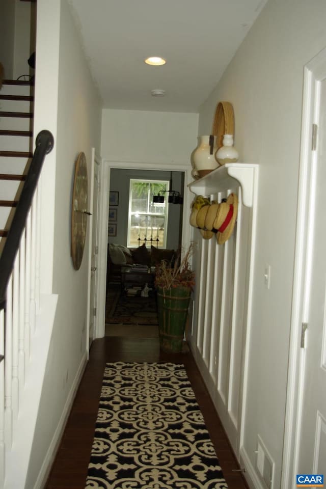 2008 Avinity Loop, Charlottesville, VA 22902 - hallway with wood finished floors, stairs, and recessed lighting