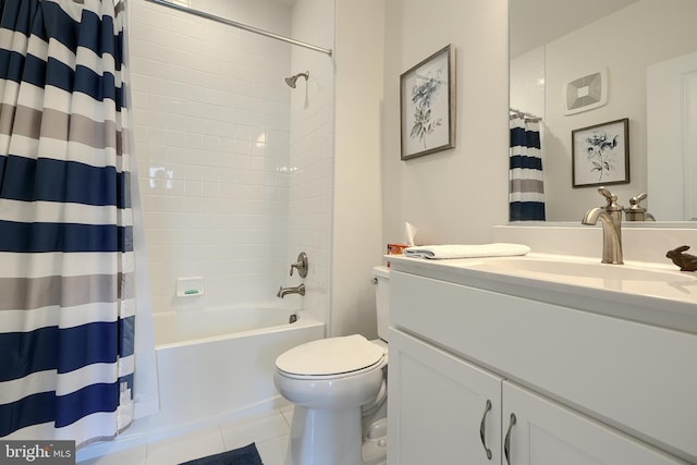 401 Bold Ruler Ct Unit 403, Havre De Grace, MD 21078 - bathroom with vanity, shower / tub combo with curtain, and tile patterned floors