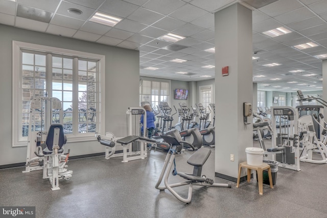 401 Bold Ruler Ct Unit 403, Havre De Grace, MD 21078 - gym with baseboards and a drop ceiling