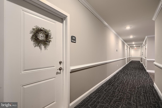 401 Bold Ruler Ct Unit 403, Havre De Grace, MD 21078 - hallway featuring ornamental molding and recessed lighting