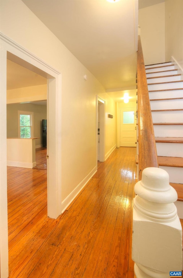 618 S 1st St, Charlottesville, VA 22902 - corridor with wood-type flooring and stairway