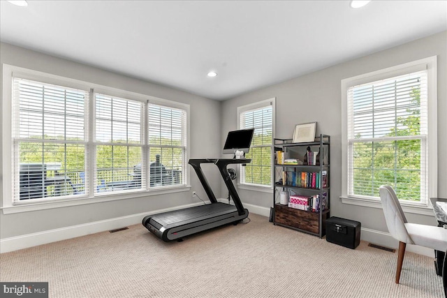 203 Geist View Cir, Media, PA 19063 - exercise room with carpet and recessed lighting