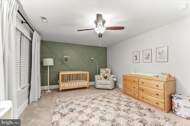 203 Geist View Cir, Media, PA 19063 - bedroom featuring carpet floors, a nursery area, and a ceiling fan