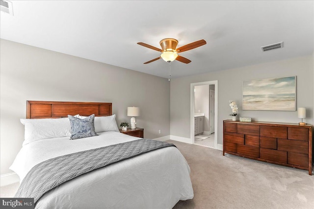 203 Geist View Cir, Media, PA 19063 - carpeted bedroom featuring ensuite bathroom and a ceiling fan