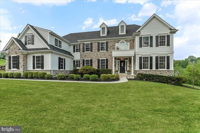 203 Geist View Cir, Media, PA 19063 - view of front facade with stone siding and a front yard