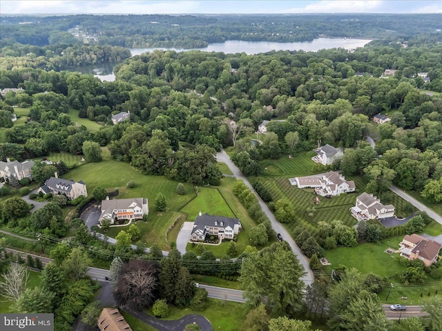 203 Geist View Cir, Media, PA 19063 - aerial view of property and surrounding area featuring a large body of water and a heavily wooded area