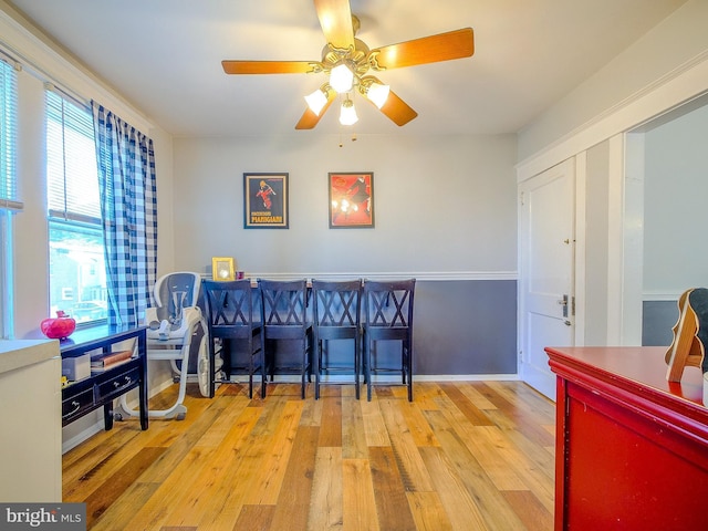 121 Wayne Ave, Springfield, PA 19064 - dining area with hardwood / wood-style floors and ceiling fan