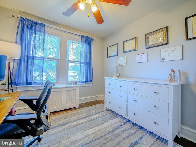121 Wayne Ave, Springfield, PA 19064 - office space featuring a ceiling fan and light wood-style floors