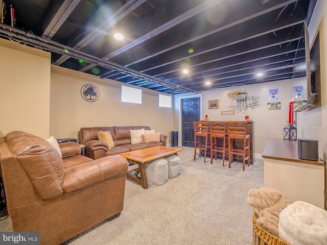 121 Wayne Ave, Springfield, PA 19064 - carpeted living area with a dry bar