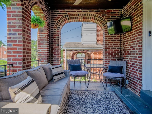 121 Wayne Ave, Springfield, PA 19064 - view of patio / terrace with an outdoor hangout area and ceiling fan
