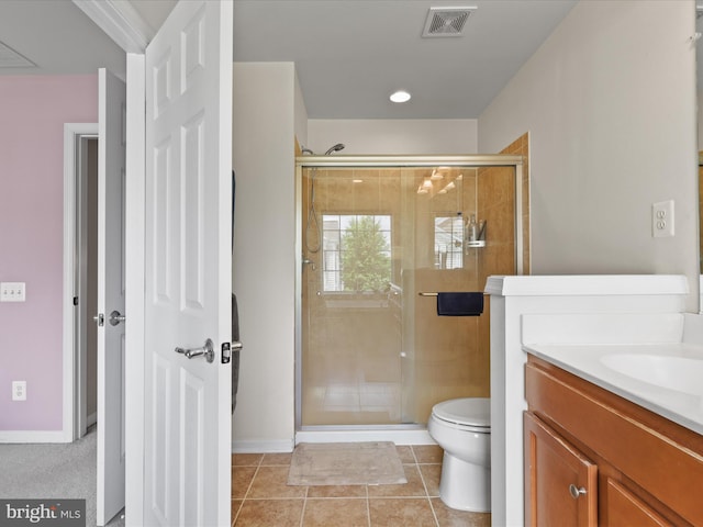 43559 Wheadon Ter, Chantilly, VA 20152 - bathroom with a shower stall, vanity, and tile patterned flooring