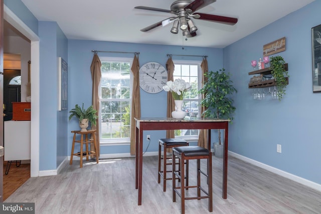 3112 Victoria Ct, Bensalem, PA 19020 - dining room with ceiling fan and wood finished floors