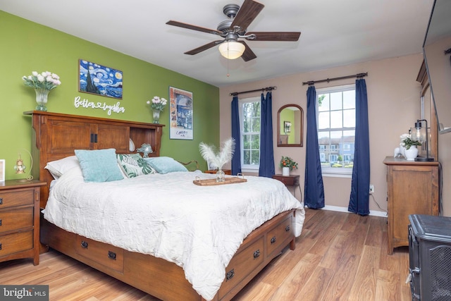 3112 Victoria Ct, Bensalem, PA 19020 - bedroom with light wood-style flooring and a ceiling fan