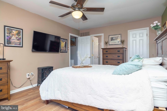 3112 Victoria Ct, Bensalem, PA 19020 - bedroom with light wood-type flooring and ceiling fan