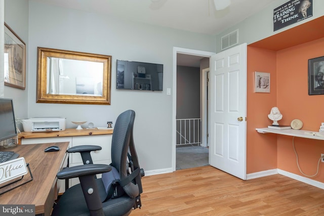 3112 Victoria Ct, Bensalem, PA 19020 - office area with light wood-style floors and a ceiling fan