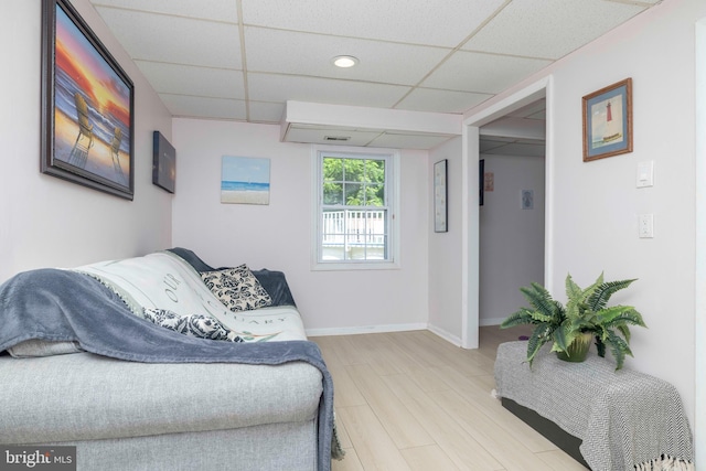 3112 Victoria Ct, Bensalem, PA 19020 - sitting room with a paneled ceiling and light wood finished floors