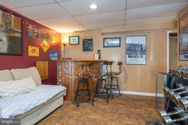 3112 Victoria Ct, Bensalem, PA 19020 - indoor dry bar with a drop ceiling and baseboards