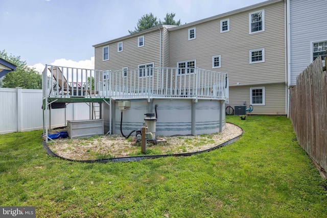 3112 Victoria Ct, Bensalem, PA 19020 - rear view of house with a wooden deck and a fenced backyard