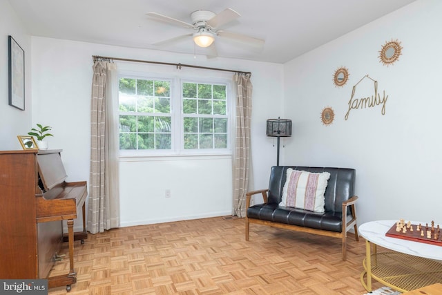 3112 Victoria Ct, Bensalem, PA 19020 - living area with ceiling fan and baseboards