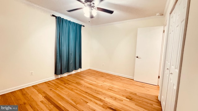 2323 Flag Marsh, Mount Airy, MD 21771 - spare room with ornamental molding, wood finished floors, and ceiling fan