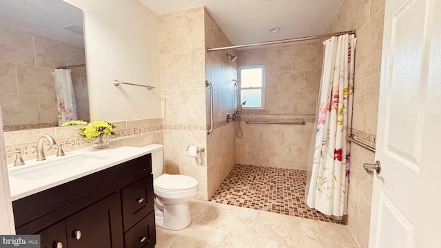 2323 Flag Marsh, Mount Airy, MD 21771 - bathroom with tile walls, vanity, and tiled shower