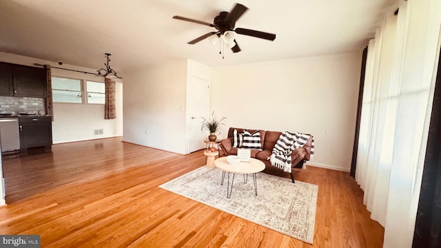 2323 Flag Marsh, Mount Airy, MD 21771 - sitting room featuring light wood-style floors and a ceiling fan
