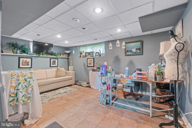 4433 Forest View Ave, Baltimore, MD 21206 - office space with a paneled ceiling and recessed lighting