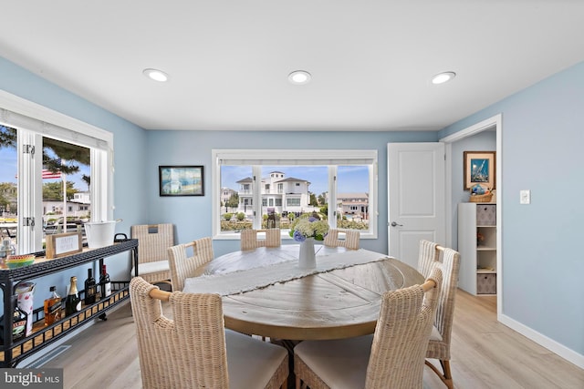 44 Harbor Ln, Long Beach Township, NJ 08008 - dining space featuring light wood-type flooring and recessed lighting