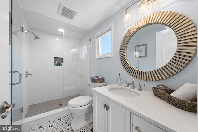 44 Harbor Ln, Long Beach Township, NJ 08008 - full bathroom featuring vanity, a shower stall, and tile patterned flooring
