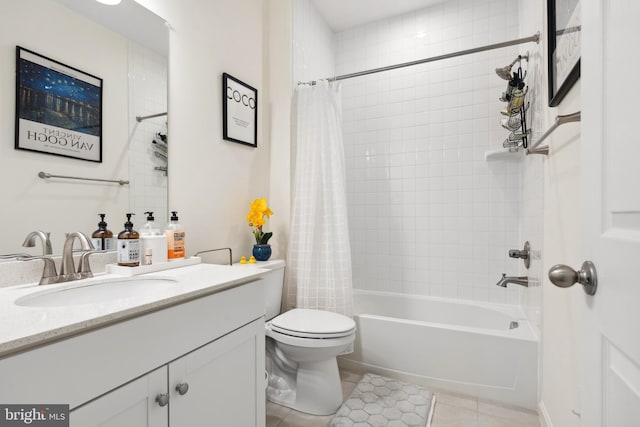 12606 Rosencrans Dr, Hagerstown, MD 21740 - bathroom with vanity, tile patterned floors, and shower / tub combo