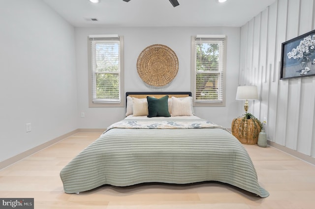 3708 Fairview Ave, Baltimore, MD 21216 - bedroom with wood finished floors, recessed lighting, and ceiling fan