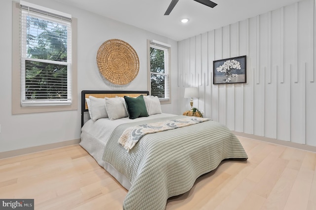 3708 Fairview Ave, Baltimore, MD 21216 - bedroom with multiple windows, wood finished floors, recessed lighting, and ceiling fan