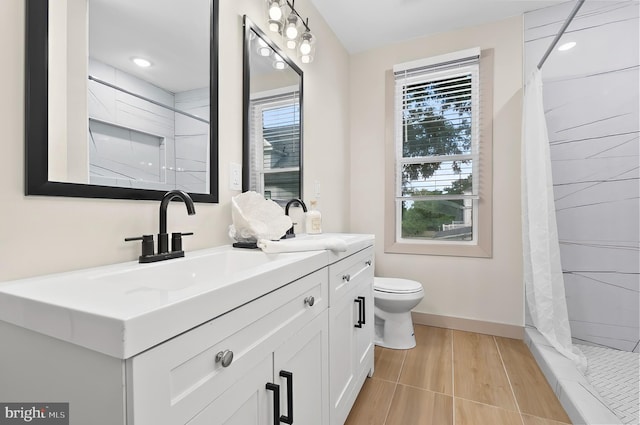 3708 Fairview Ave, Baltimore, MD 21216 - full bathroom featuring vanity, a shower with shower curtain, and recessed lighting