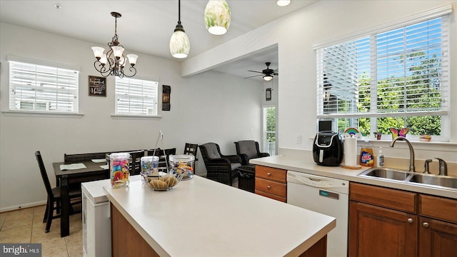 28 Buttonwood Ct, Baltimore, MD 21237 - kitchen with white dishwasher, plenty of natural light, and light countertops