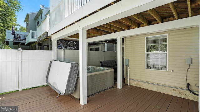 28 Buttonwood Ct, Baltimore, MD 21237 - wooden terrace with a hot tub