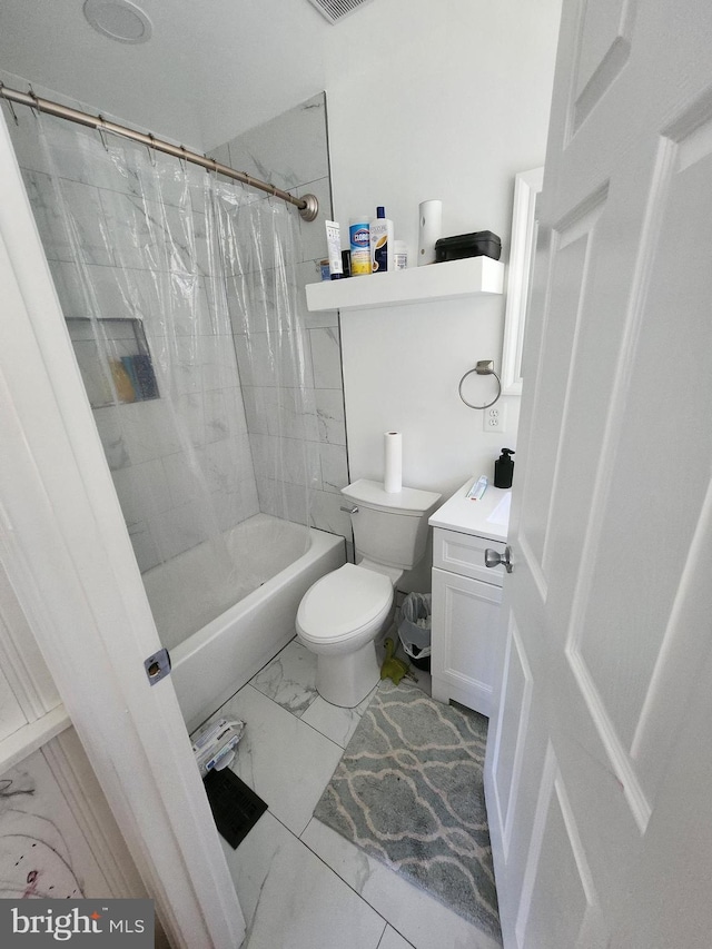5503 Lanham Station Rd, Lanham, MD 20706 - full bathroom with marble finish flooring, shower / tub combo, and vanity