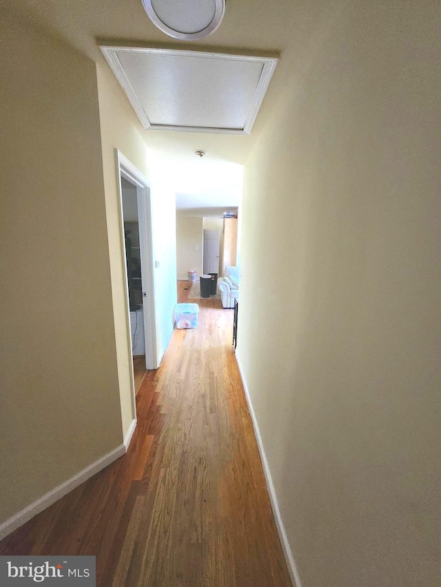5503 Lanham Station Rd, Lanham, MD 20706 - hall with wood finished floors and attic access